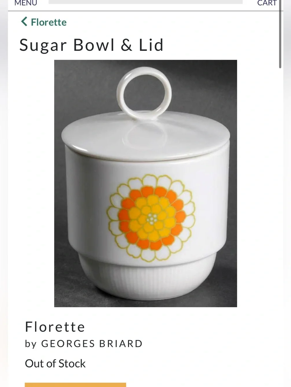 Georges Briard MCM Florette Creamer with Lid